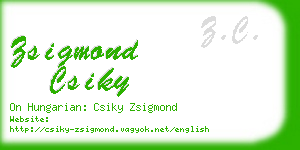 zsigmond csiky business card